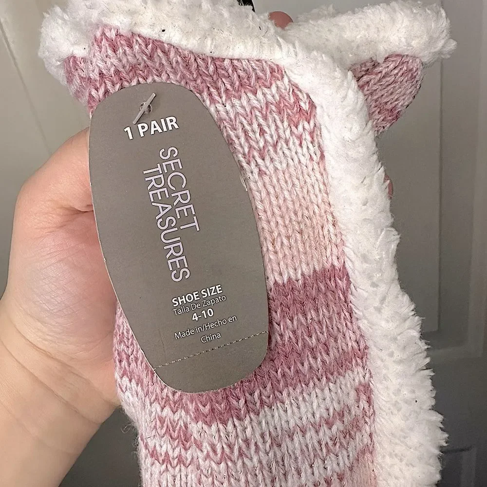 Secret Treasures Women’s Pink Slipper Socks